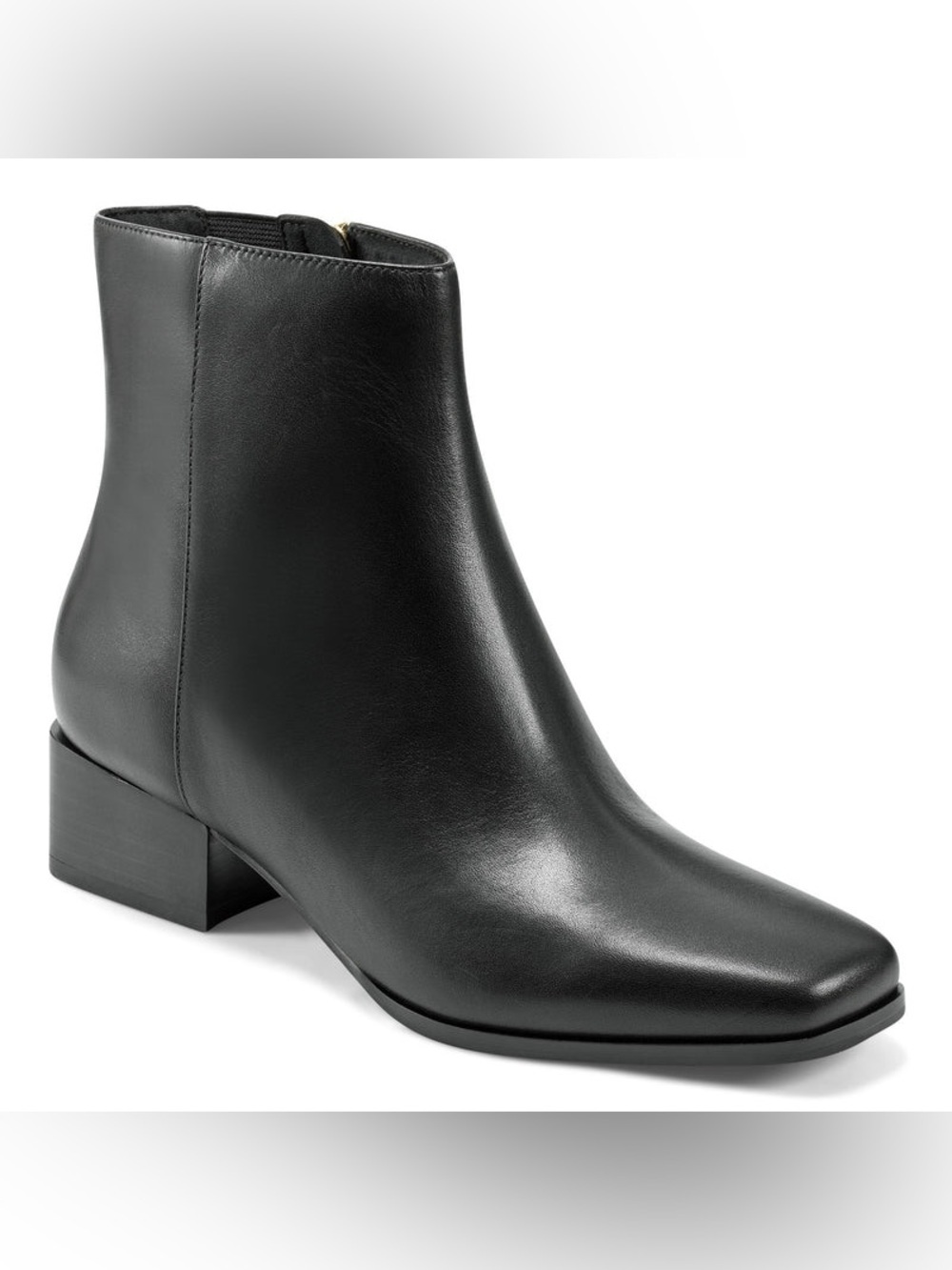 Sidney Dress Booties
Black Leather Block Heel Ankle Boots